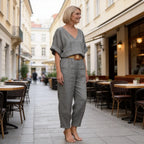 👗 Compleu damă de vară din in și bumbac, lejer și respirabil