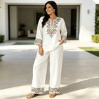 🌿 Set de vară cu imprimeu floral și pantaloni largi