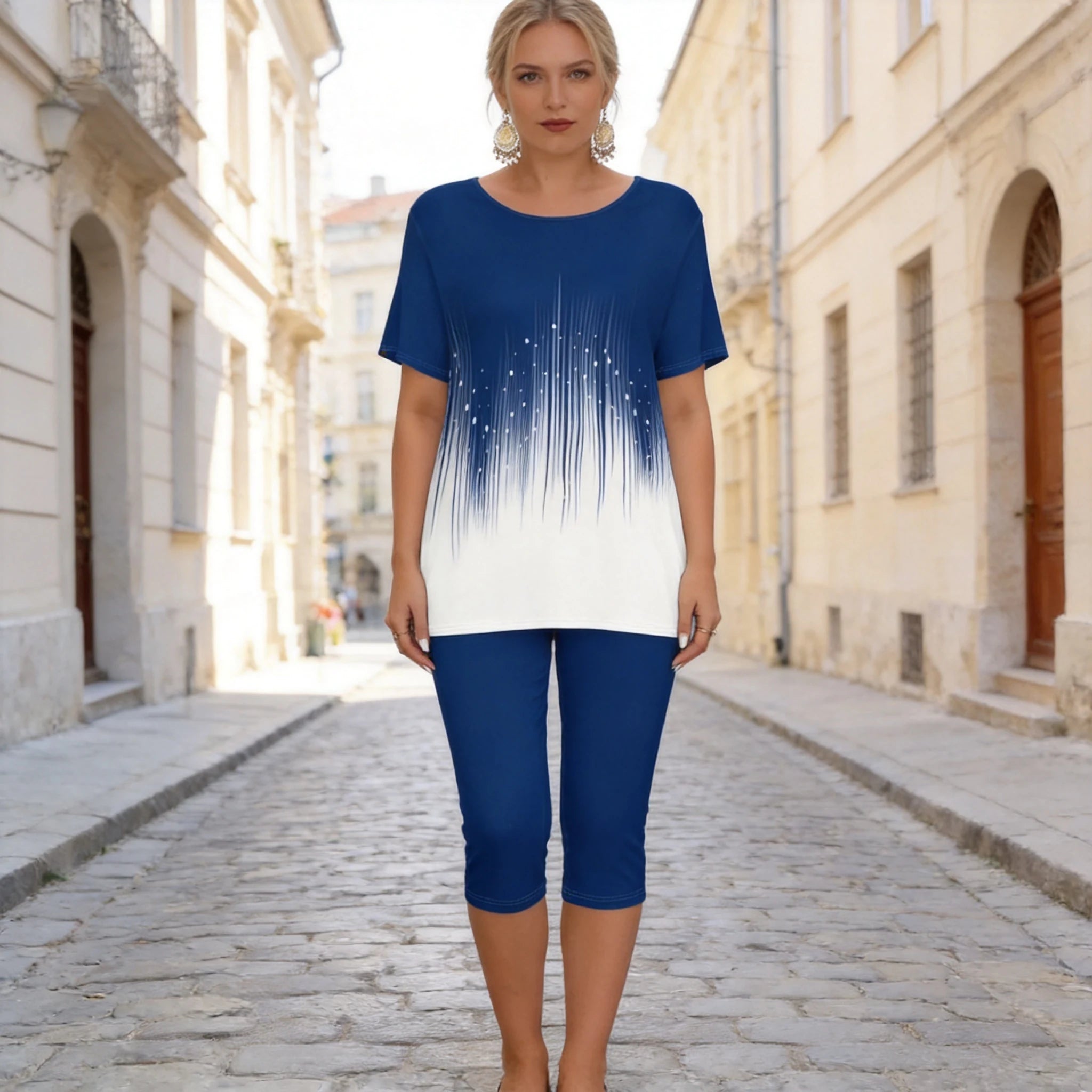 👕👖Set de vară din bumbac, cu imprimeu la modă